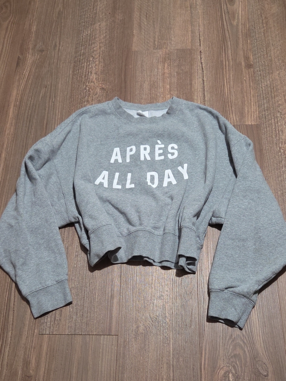 Aprés All Day Gray Cropped Sweatshirt